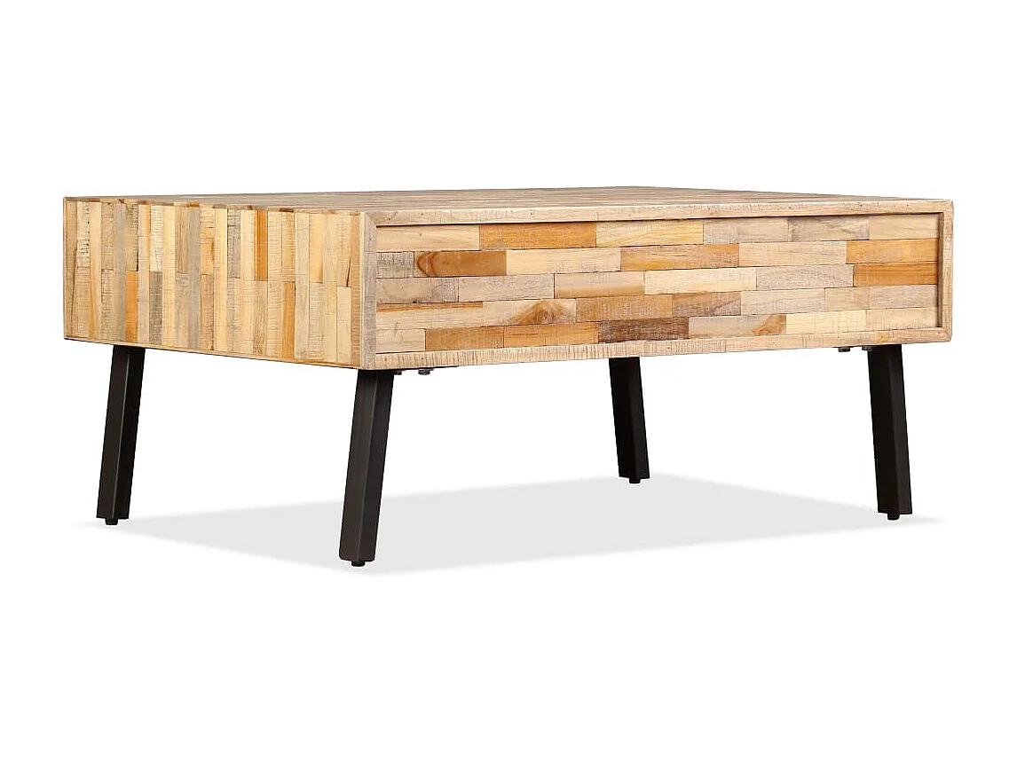 Table basse salon-Table d'appoint Teck de récupération massif 90x65x40 cm SHL16192