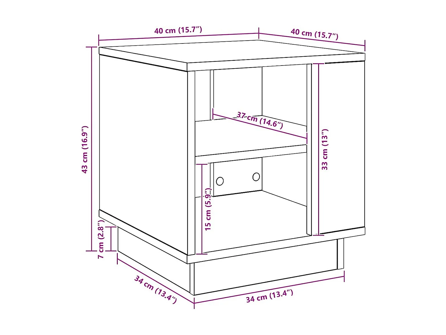 Couchtisch-Wohnzimmertisch-Beistelltische Artisan-Eiche 40x40x43 cm Holzwerkstoff SHL68766