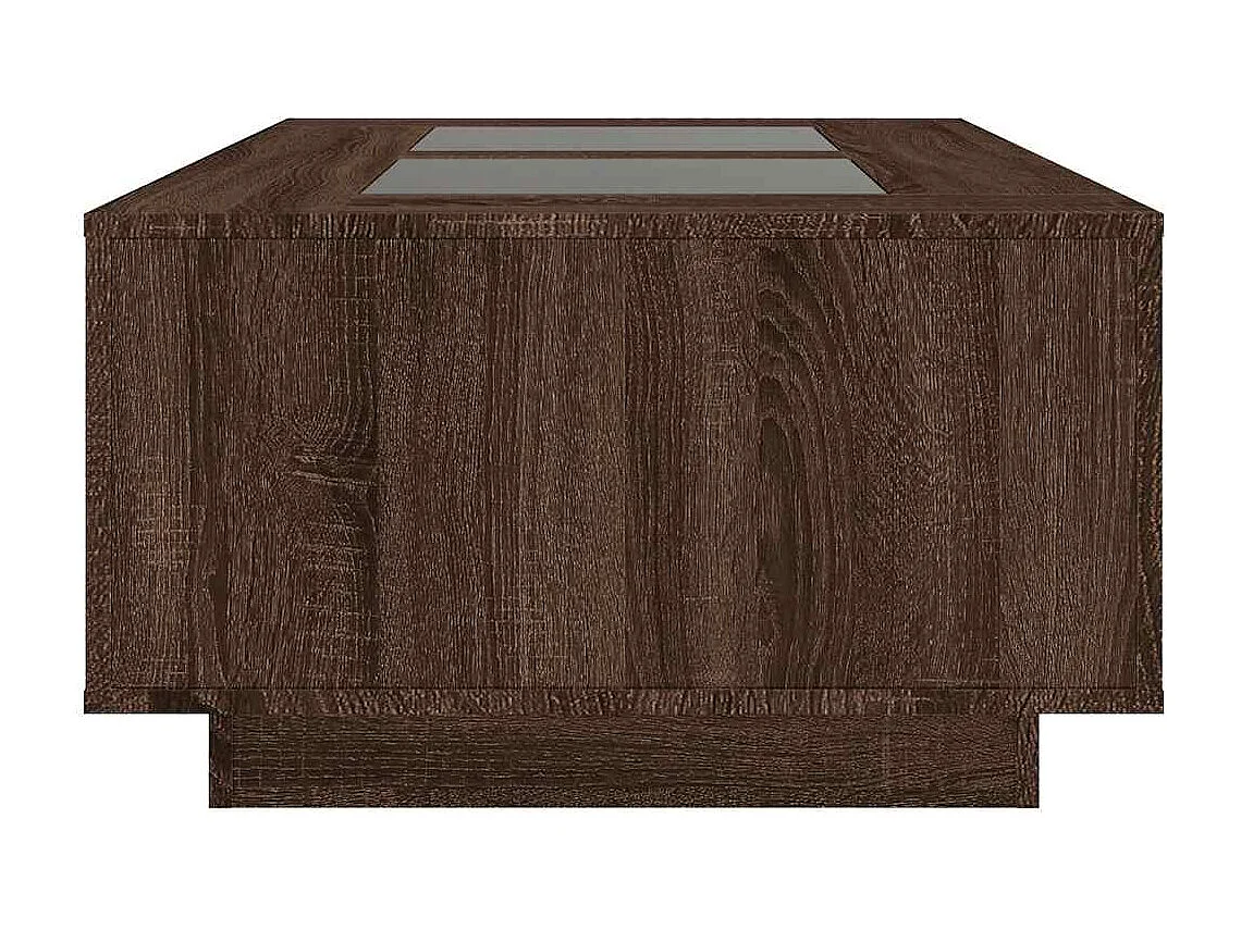Table basse salon-Table d'appoint avec LED infini chêne marron 116x69x40 cm SHL94002