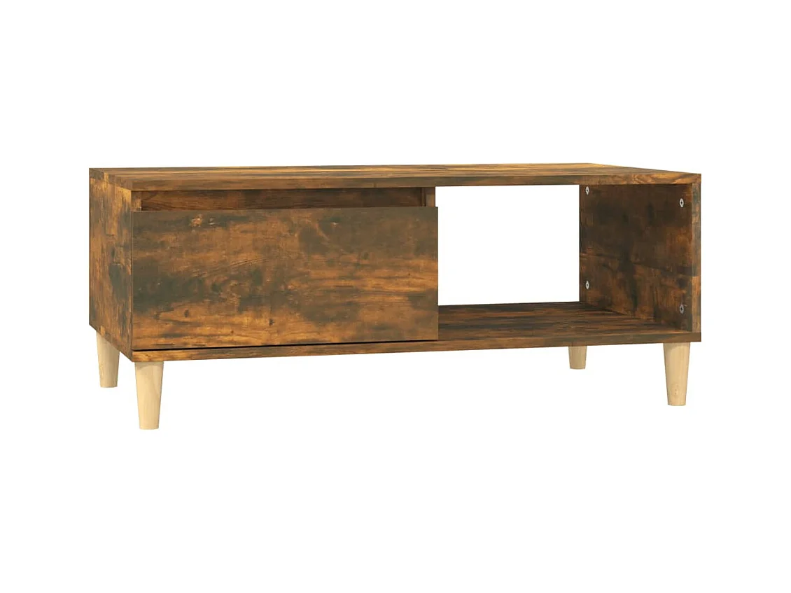 Table basse salon-Table d'appoint Chêne fumé 90x50x36,5 cm Bois d'ingénierie SHL44567