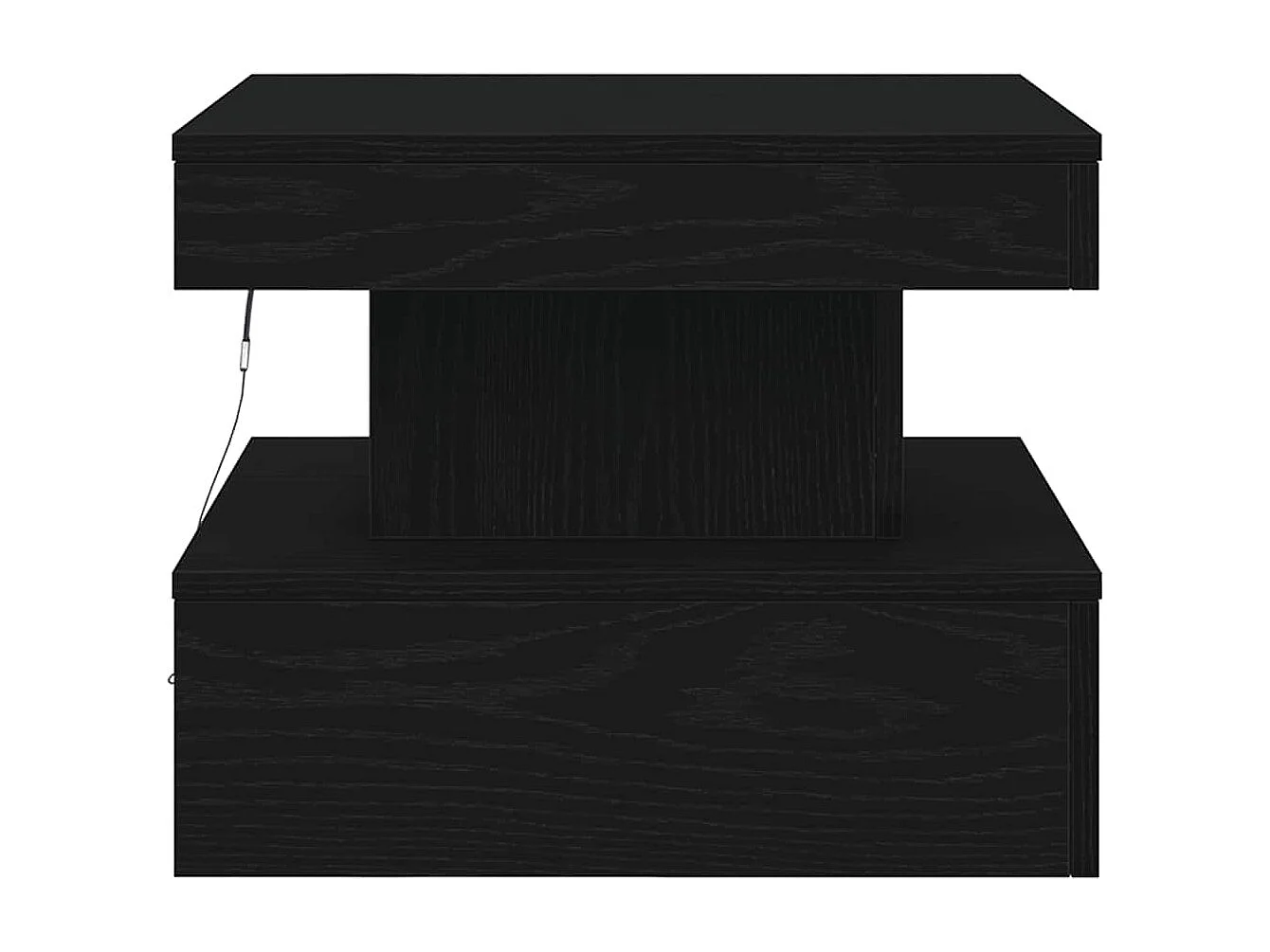 Couchtisch mit LED-Leuchten Schwarz Eichen-Optik 50x50x40 cm SHL51351