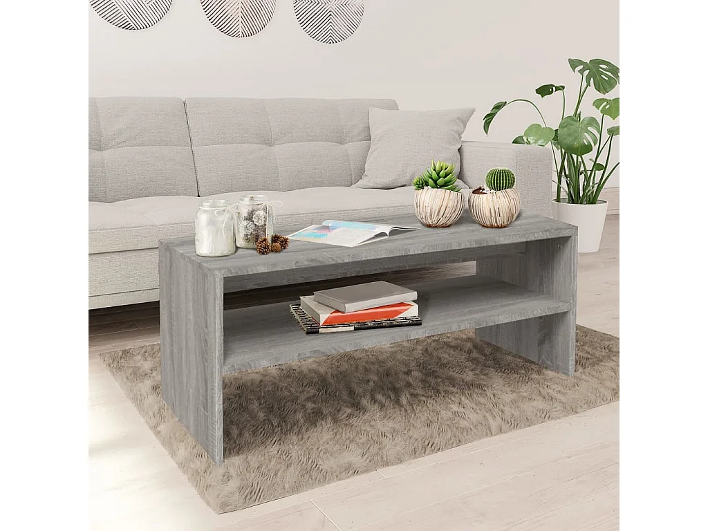 Mesa de centro | Mesa auxiliar madera contrachapada gris Sonoma 60x50x36,5 cm SHL2307