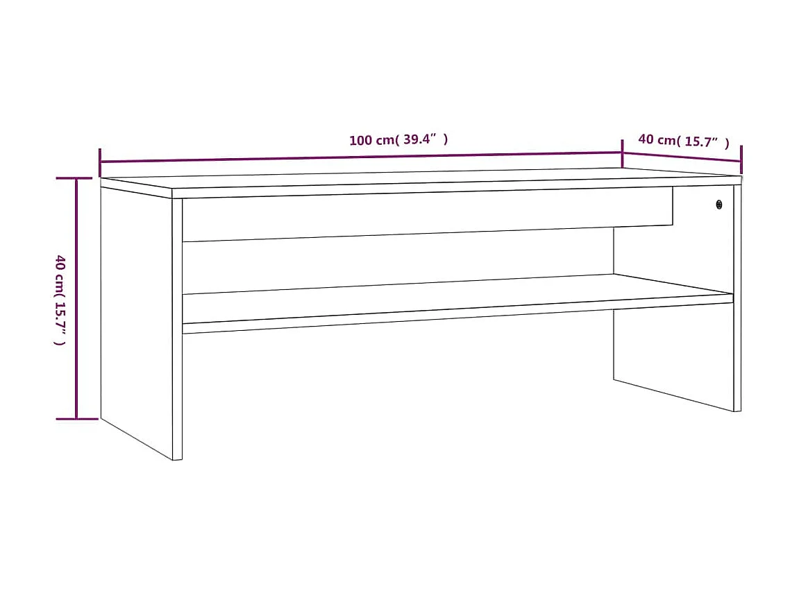 Mesa de centro | Mesa auxiliar madera contrachapada gris Sonoma 60x50x36,5 cm SHL2307