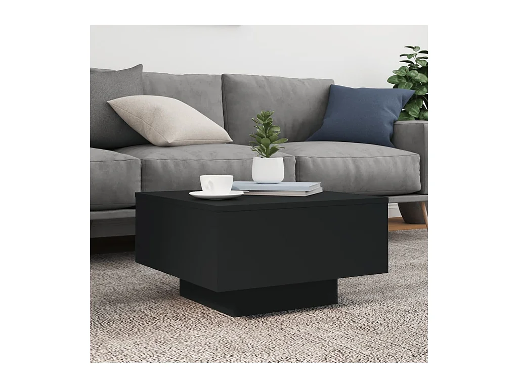 Mesa de centro-Mesa auxiliar de HDPE con aspecto de madera blanco 78x78x74 cm SHL194135