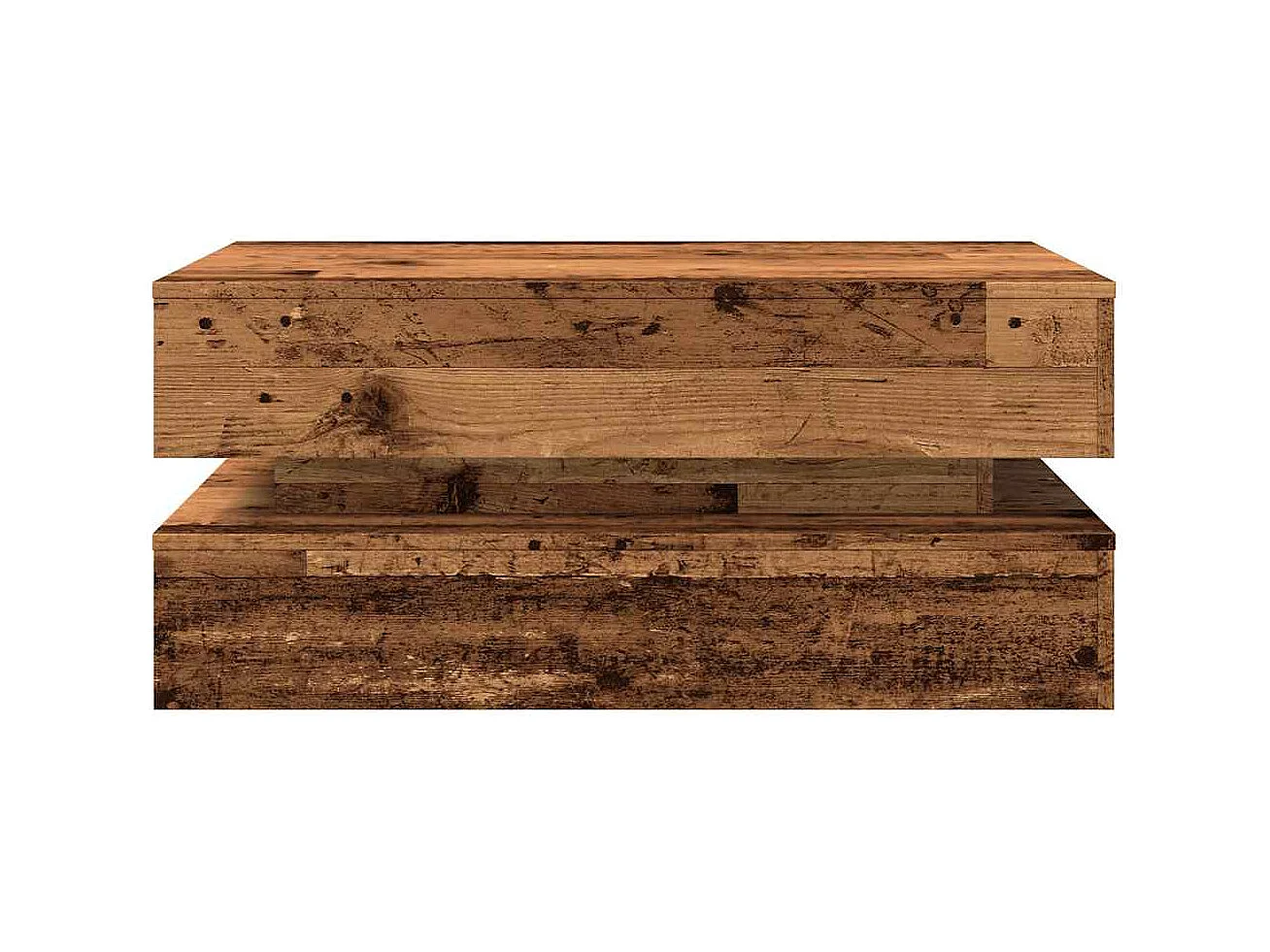 Table basse salon-Table d'appoint avec lumières LED vieux bois 90x50x40 cm SHL11201