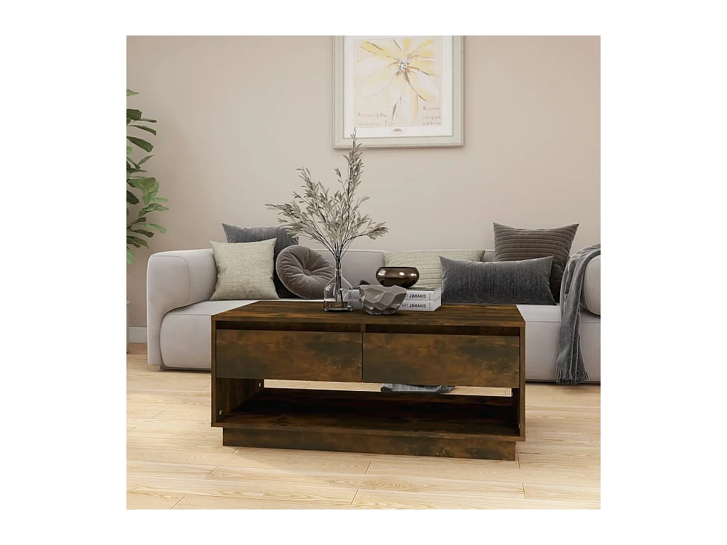 Mesa de centro | Mesa auxiliar madera contrachapada blanco 90x44,5x45 cm SHL212494