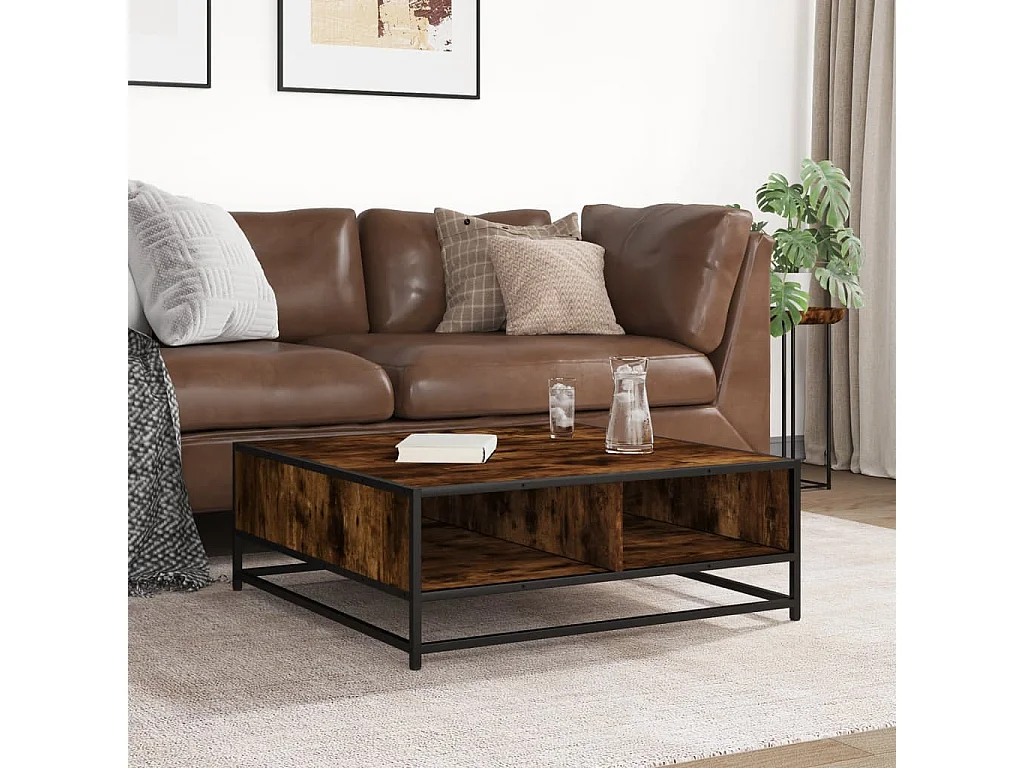 Mesa de centro-Mesa auxiliar madera maciza de pino marrón miel 35x35x30 cm SHL4609