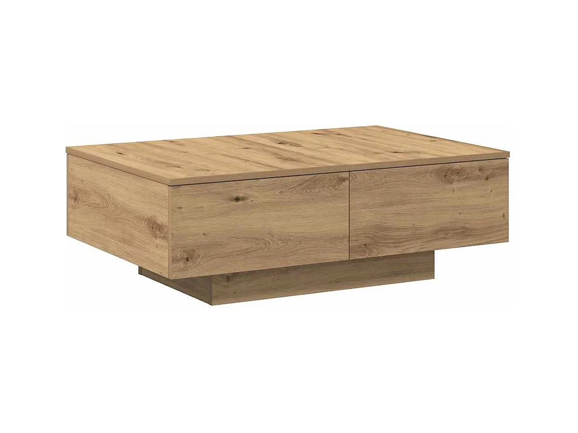 Table basse salon-Table d'appoint chêne artisanal 90x60x31 cm bois d'ingénierie SHL67904