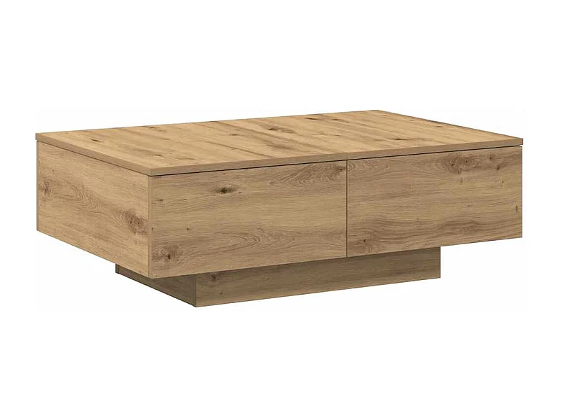 Table basse salon-Table d'appoint chêne artisanal 90x60x31 cm bois d'ingénierie SHL67904