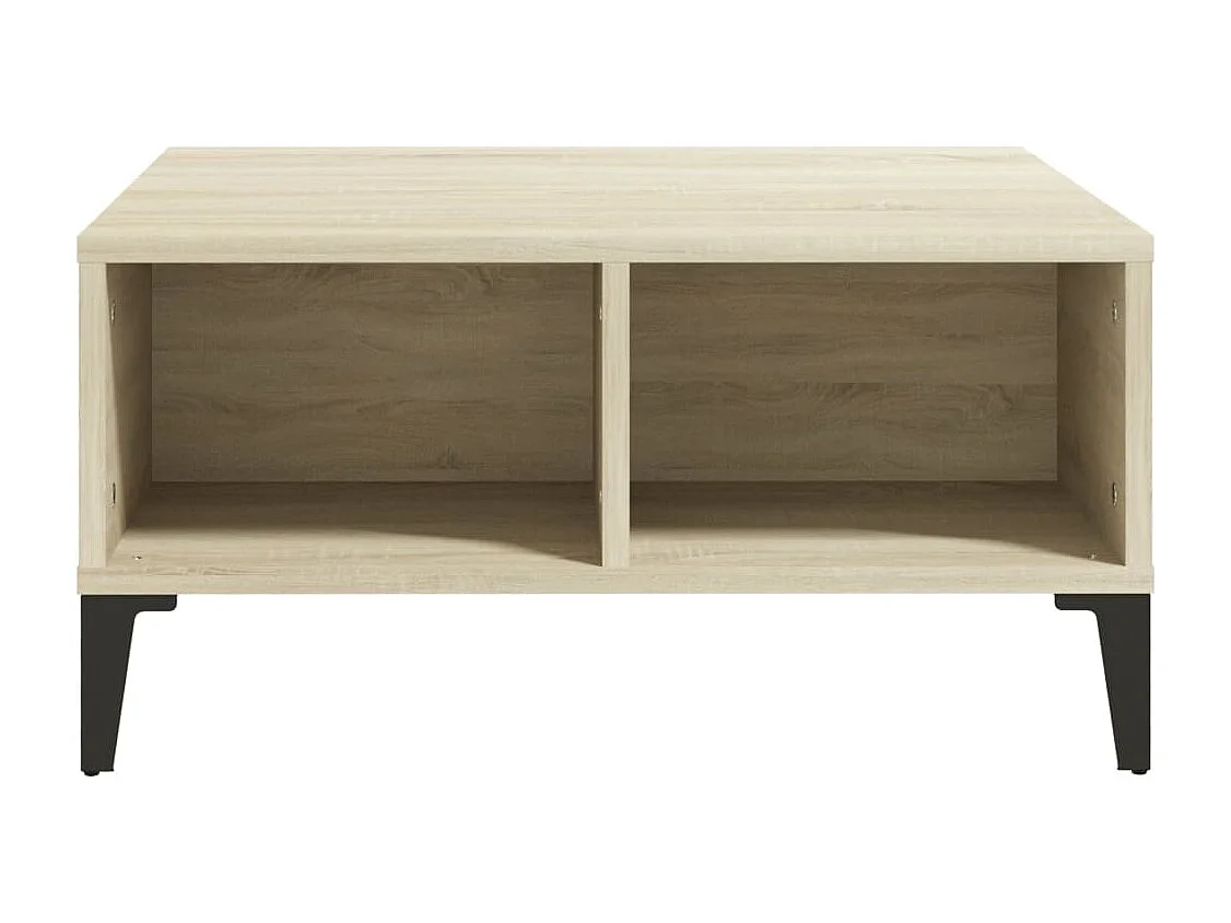 Mesa de centro | Mesa auxiliar con luces LED roble negro 90x50x40 cm SHL4304