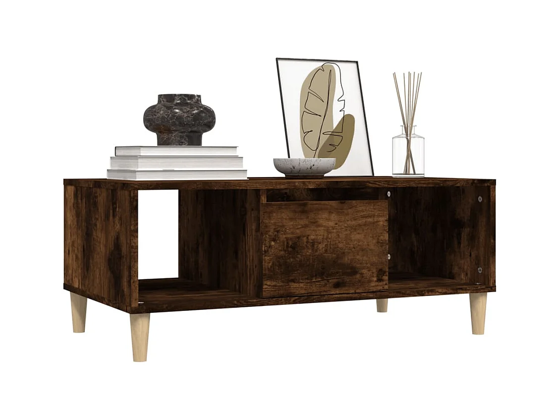 Table basse salon-Table d'appoint Chêne fumé 90x50x36,5 cm Bois d'ingénierie SHL13448