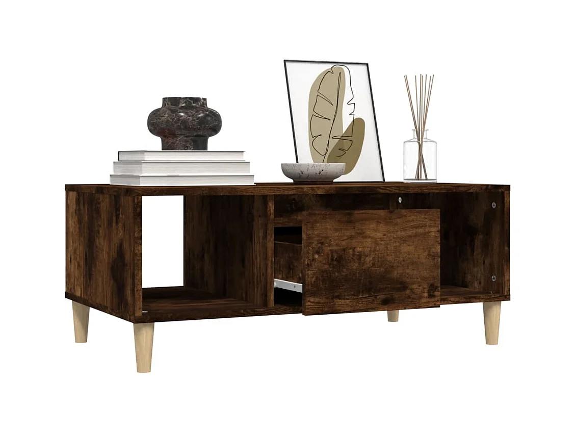 Table basse salon-Table d'appoint Chêne fumé 90x50x36,5 cm Bois d'ingénierie SHL13448