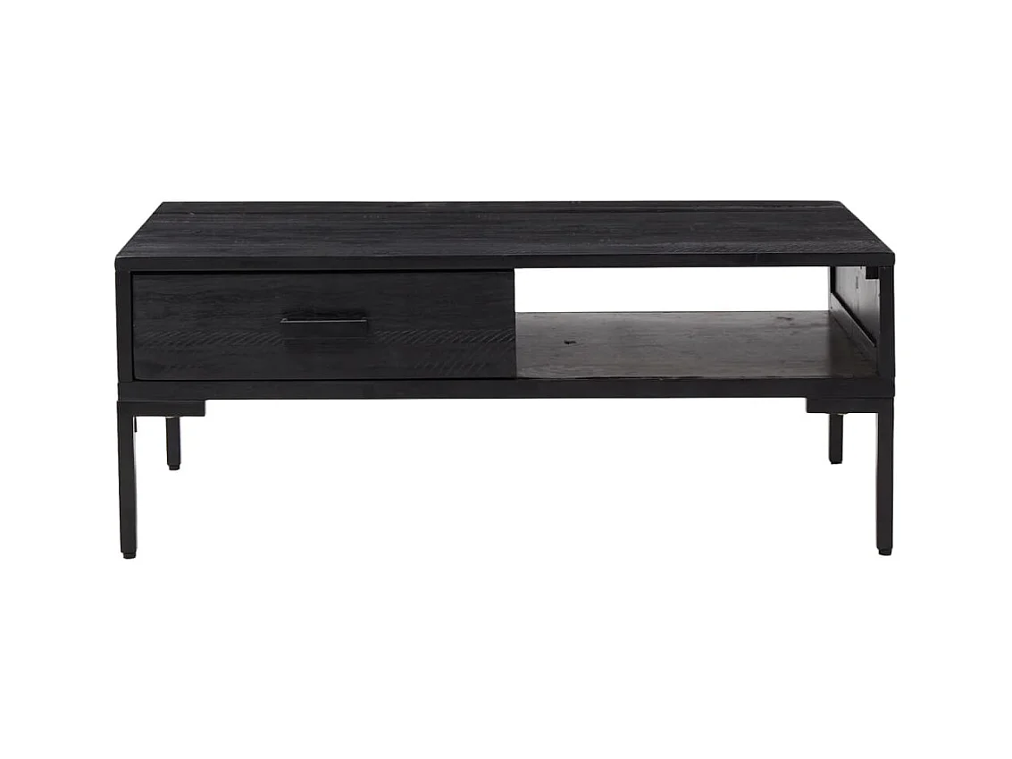 Mesa de centro | Mesa auxiliar acero superficie vidrio transparente 30x30x41 cm SHL56407