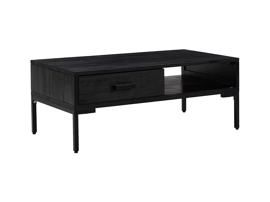 Table basse salon-Table d'appoint Noir 90x50x35 cm Bois de pin massif SHL64353