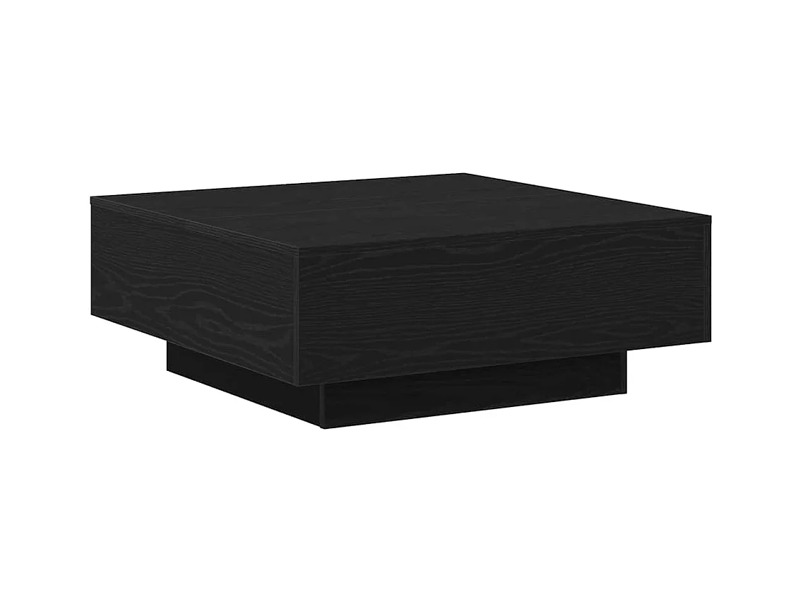 Table basse salon-Table d'appoint Noir Chêne 80x80x31 cm en bois SHL91653