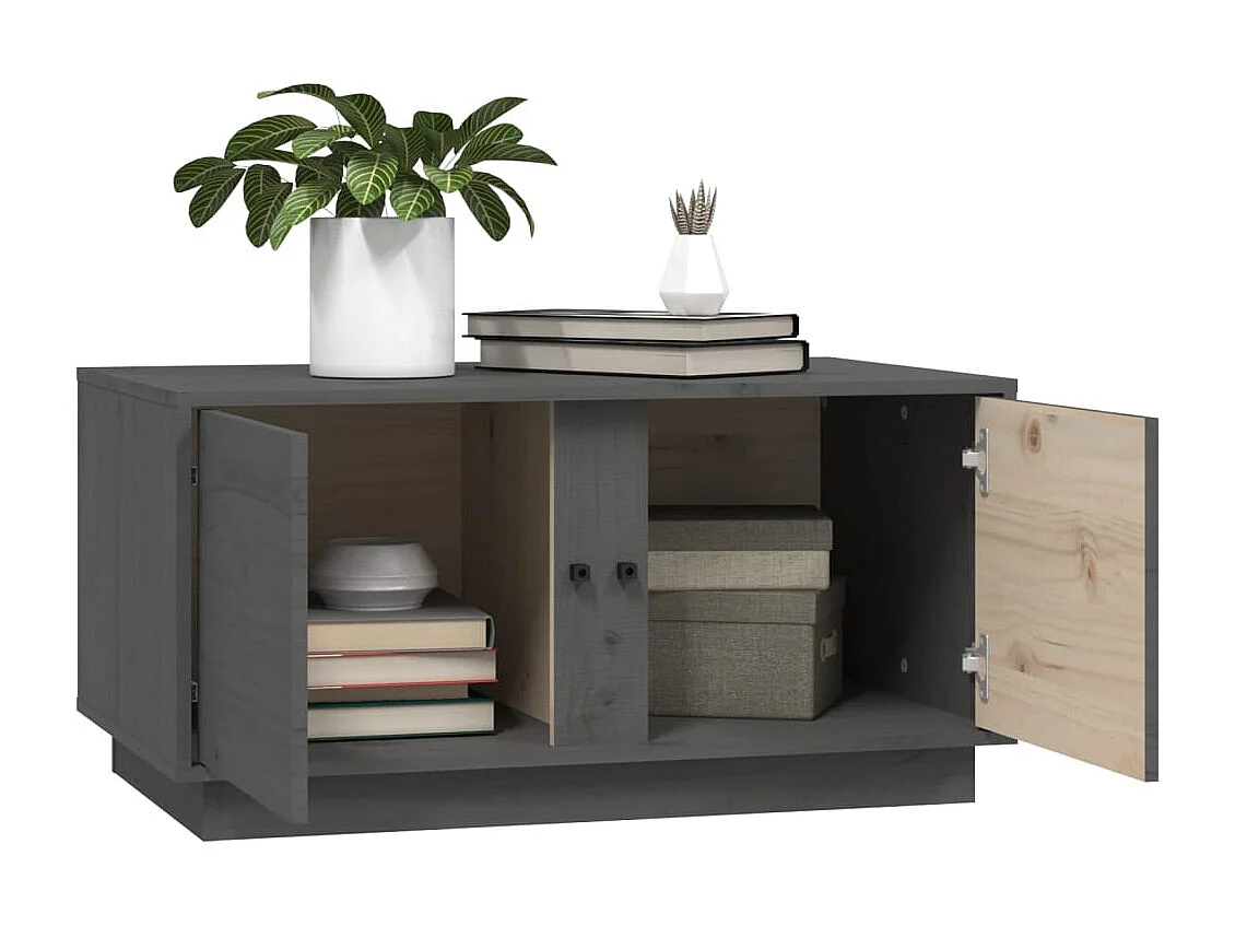 Couchtisch-Sofatisch-Beistelltische Grau 80x50x40 cm Massivholz Kiefer SHL31633