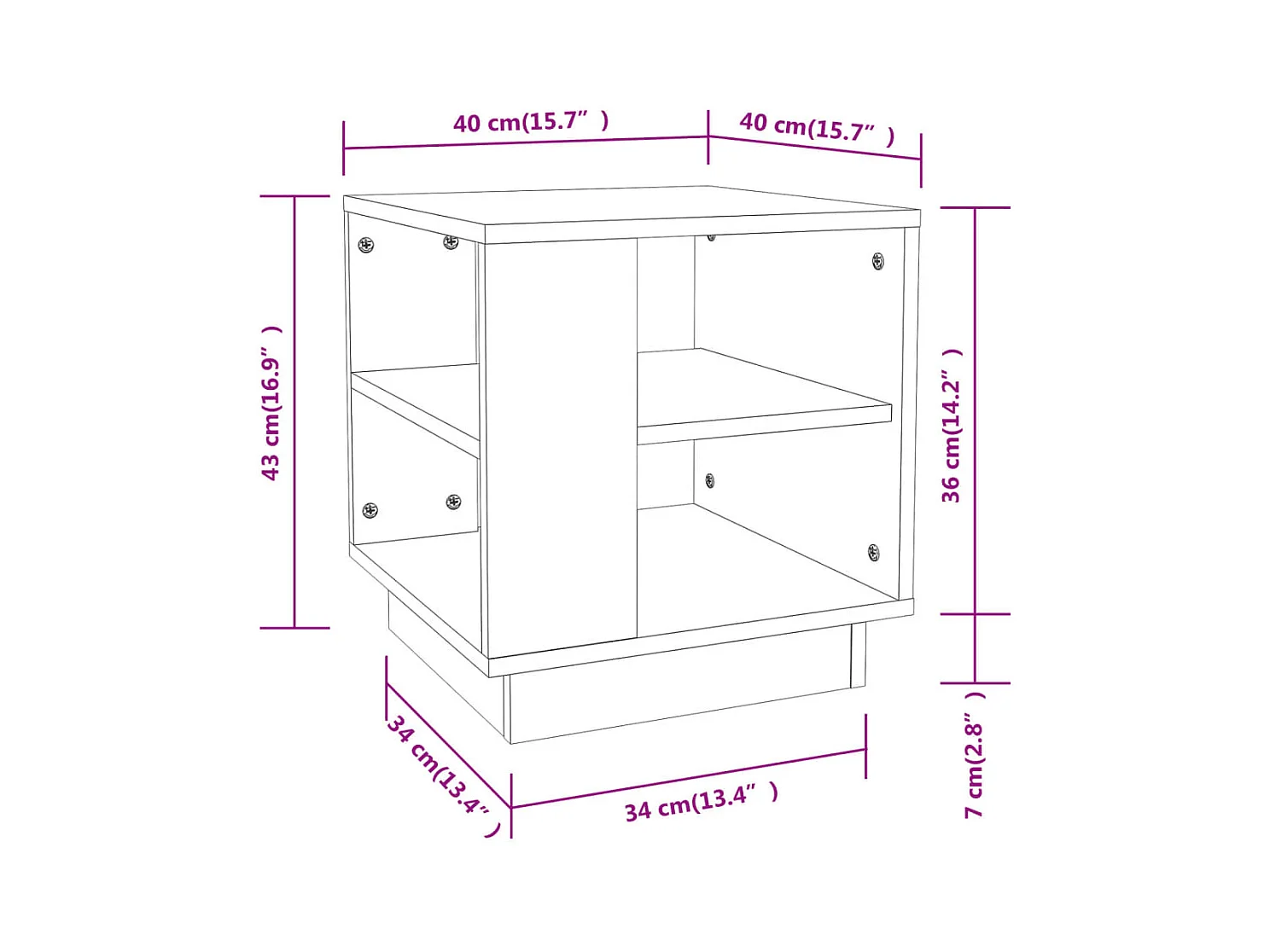 Mesa de centro | Mesa auxiliar madera contrachapada blanco 90x50x40 cm SHL4853