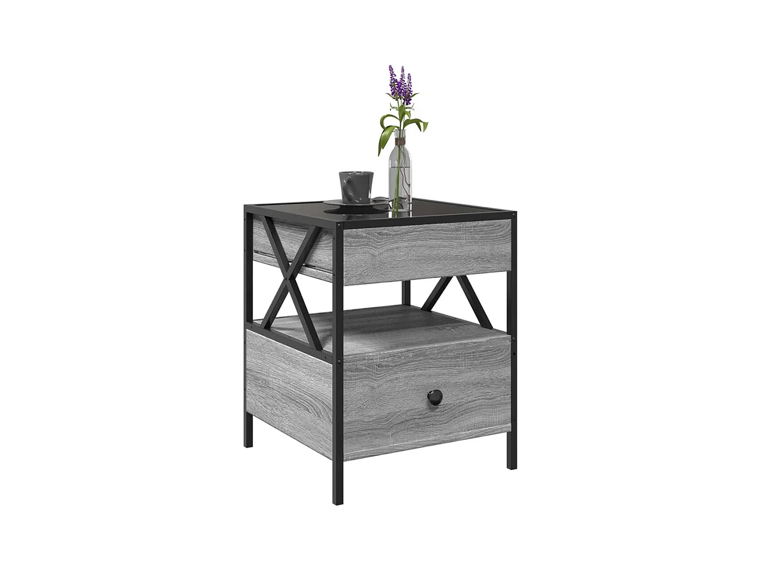 Mesa de centro-Mesa auxiliar madera de ingeniería roble Sonoma 102x50x36 cm SHL14935