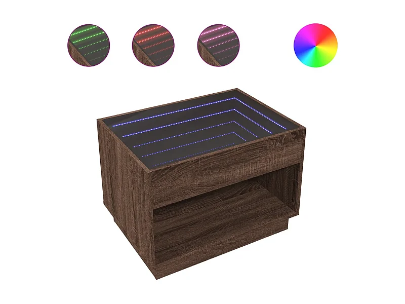 Mesa de centro-Mesa auxiliar madera de ingeniería marrón roble 100x100x35 cm SHL824537