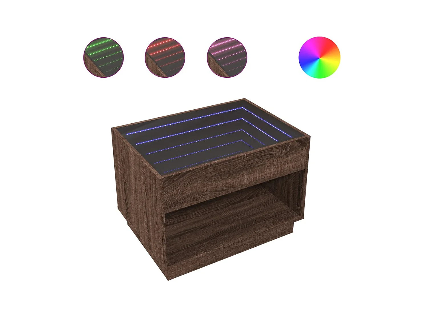 Mesa de centro-Mesa auxiliar madera de ingeniería marrón roble 100x100x35 cm SHL824537