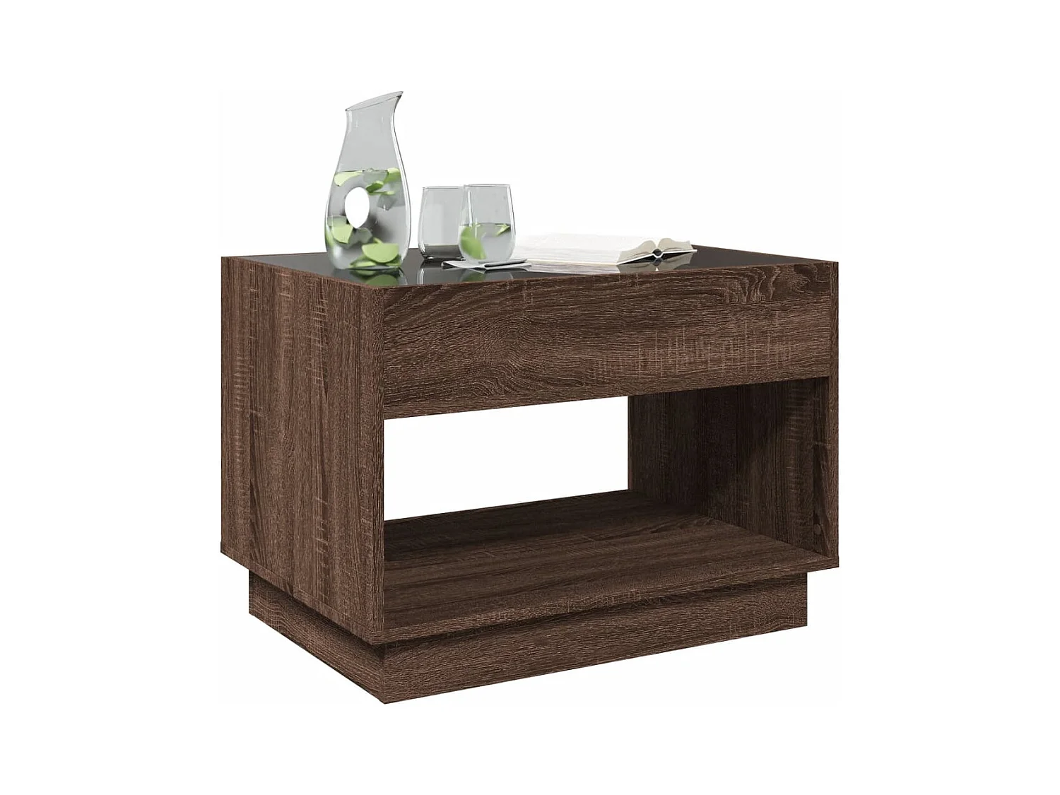 Mesa de centro-Mesa auxiliar madera de ingeniería marrón roble 100x100x35 cm SHL824537