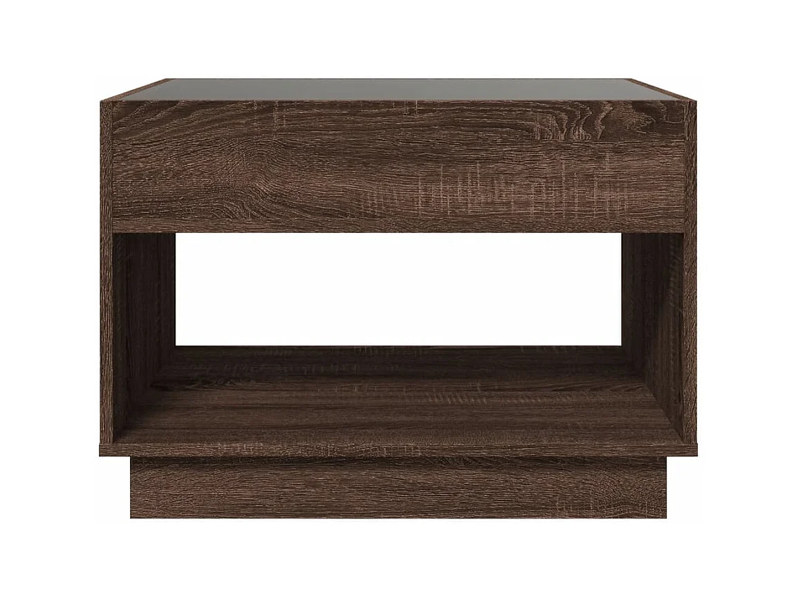 Mesa de centro-Mesa auxiliar madera de ingeniería marrón roble 100x100x35 cm SHL824537