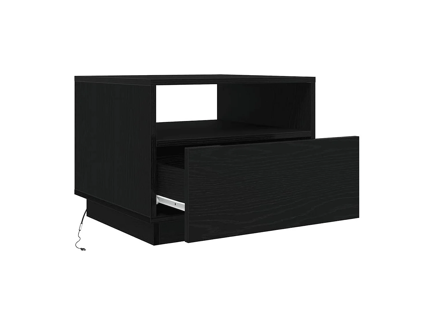 Couchtisch mit LED-Leuchten Schwarz Eichen-Optik 50x49x40 cm SHL60217