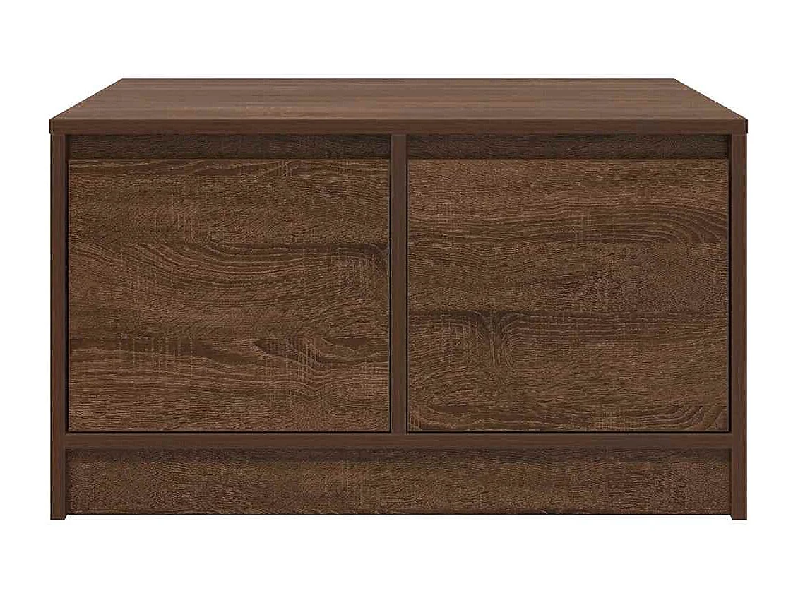 Tavolino da Salotto-Tavolino Basso con Cassetti Rovere Marrone 70.5x70x40 cm SHL46743