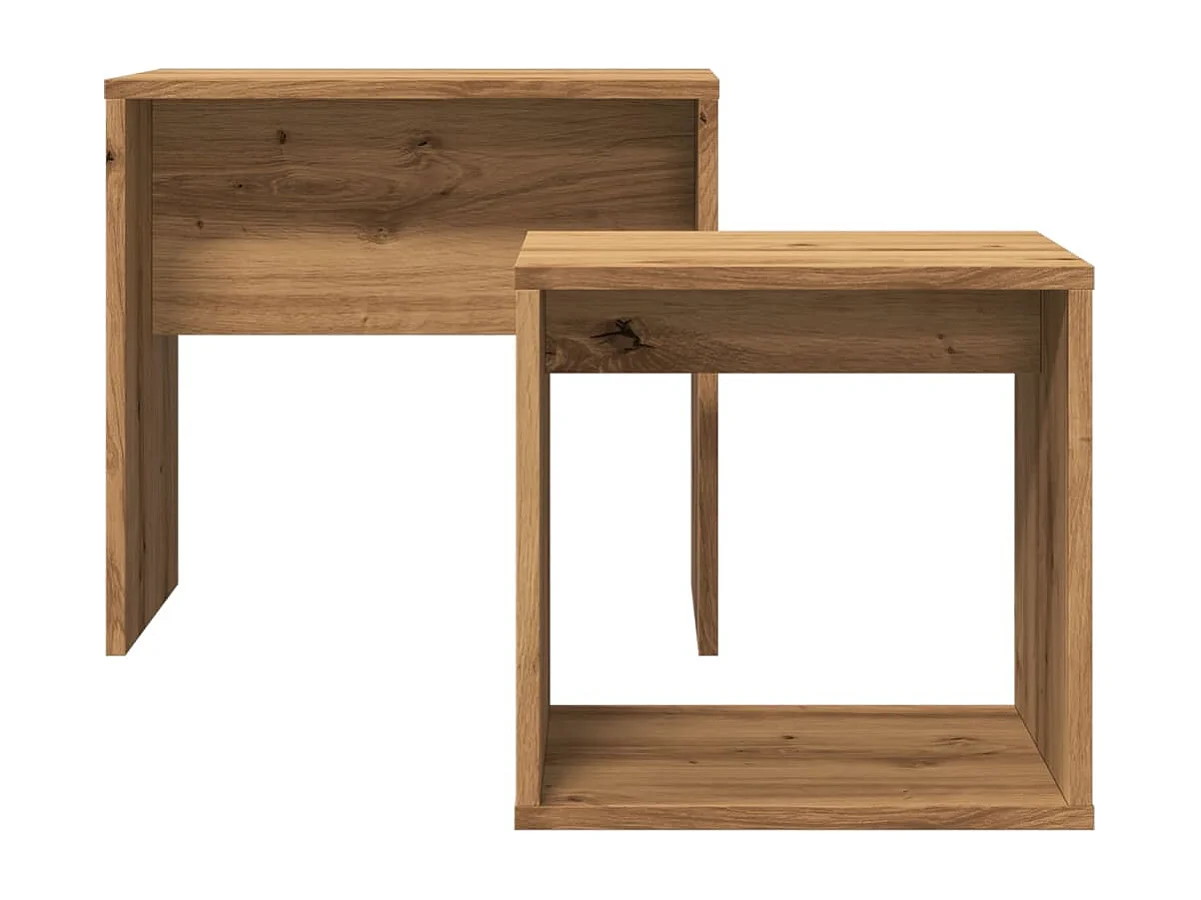 Couchtisch 2er Set-Satztische-Sofatisch Artisan-Eiche Holzwerkstoff SHL39996