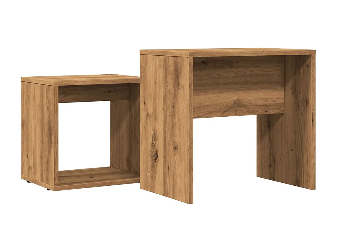 Couchtisch 2er Set-Satztische-Sofatisch Artisan-Eiche Holzwerkstoff SHL39996