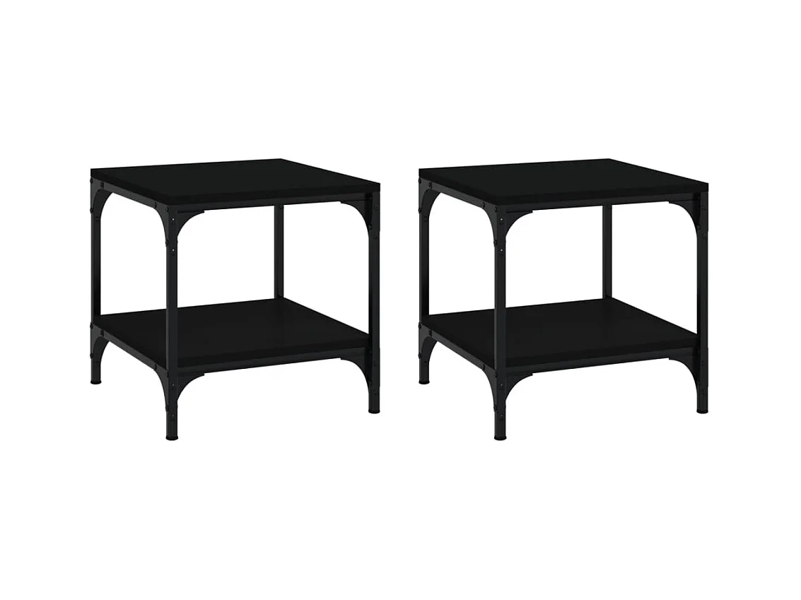 Table basse salon-Table d'appoint 2 pcs Noir 40x40x40 cm Bois d'ingénierie SHL78717