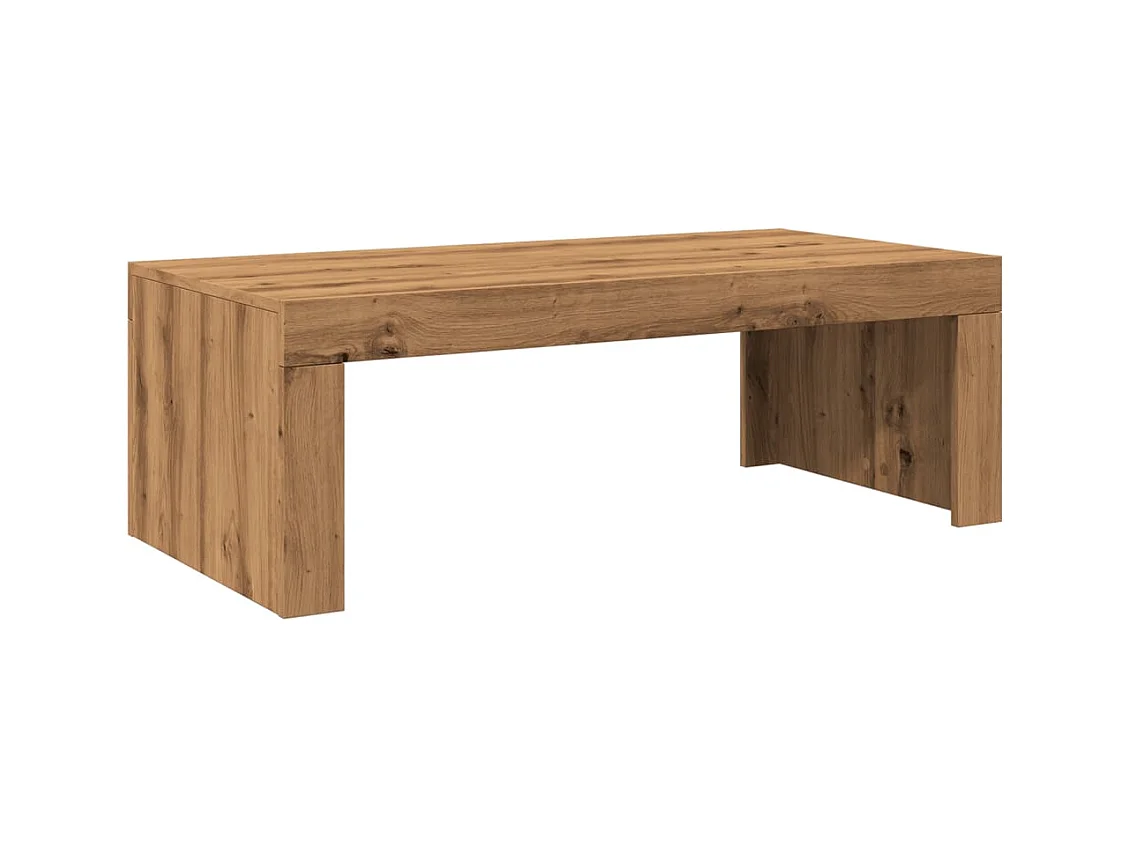 Table basse salon-Table à thé chêne artisanal 102x50x35 cm bois d'ingénierie SHL54760