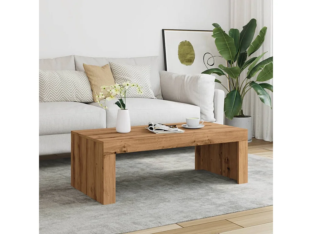 Couchtisch-Wohnzimmertisch-Beistelltische Artisan-Eiche 102x50x35 cm Holzwerkstoff SHL80893