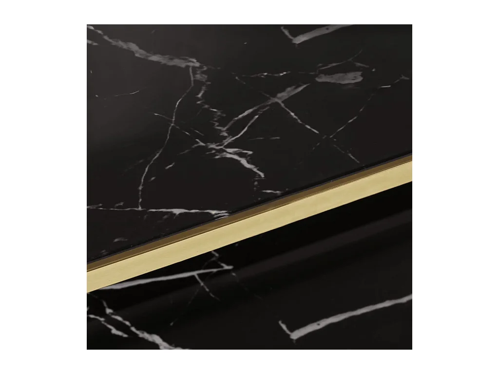 Table basse salon-Table d'appoint doré acier inoxydable et verre trempé SHL75500