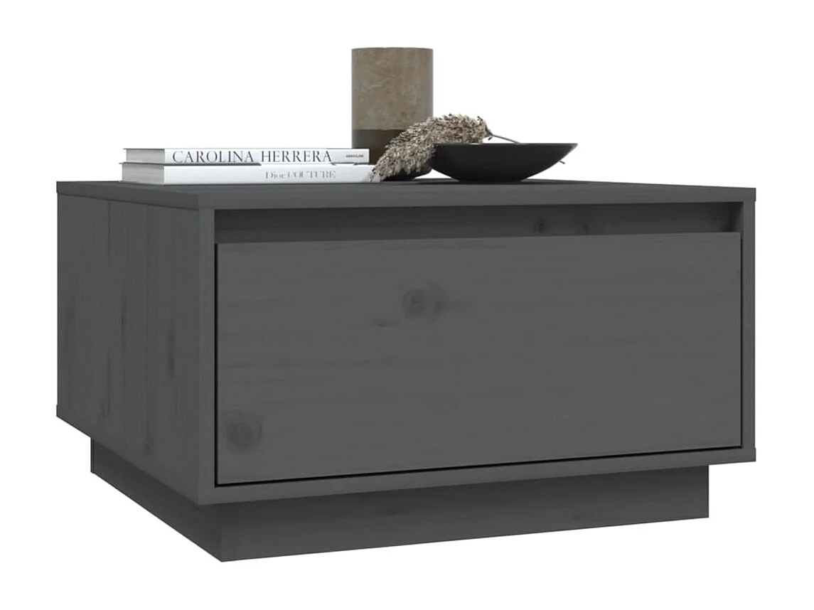Table basse salon-Table d'appoint Gris 55x56x32 cm Bois massif de pin SHL17710