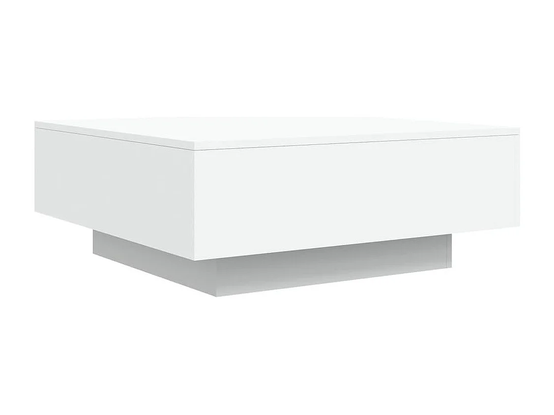 Couchtisch-Wohnzimmertisch-Beistelltische mit LED-Leuchten Weiß 80x80x31 cm SHL65328