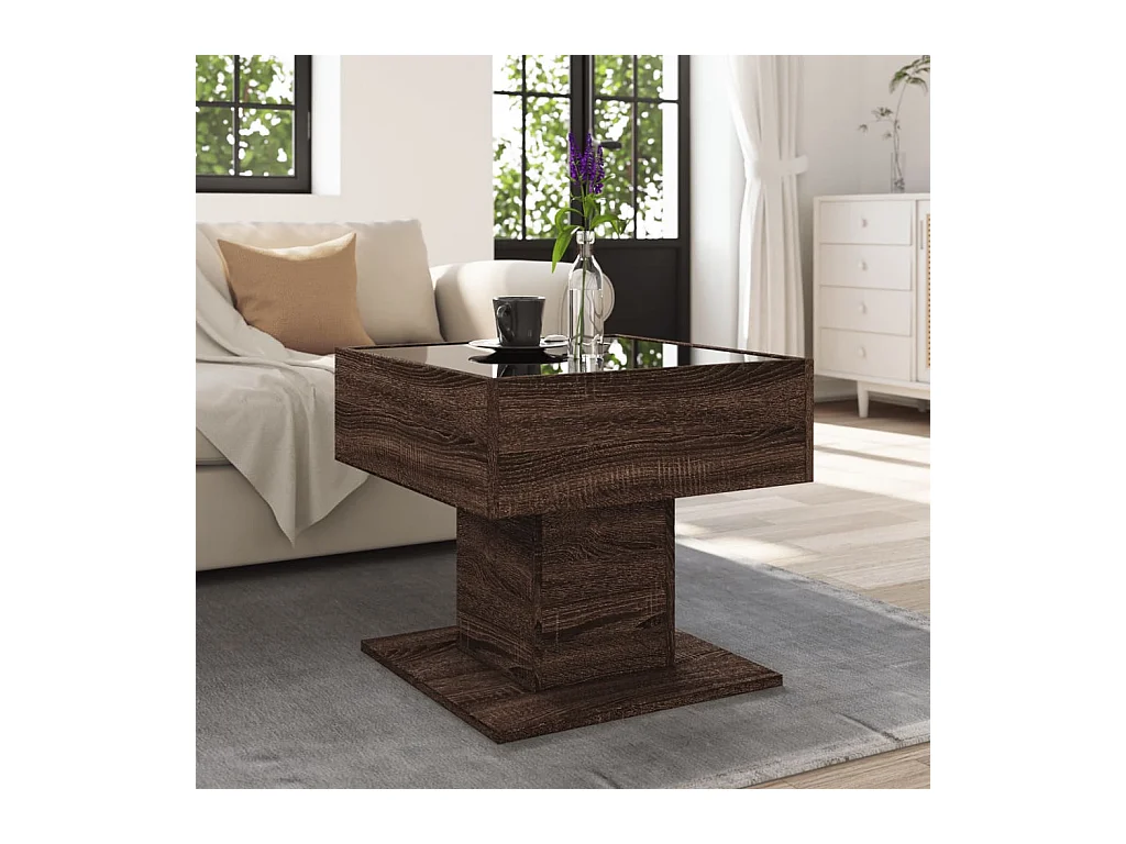 Mesa de centro-Mesa auxiliar madera contrachapada negro 102x50x40 cm SHL2025