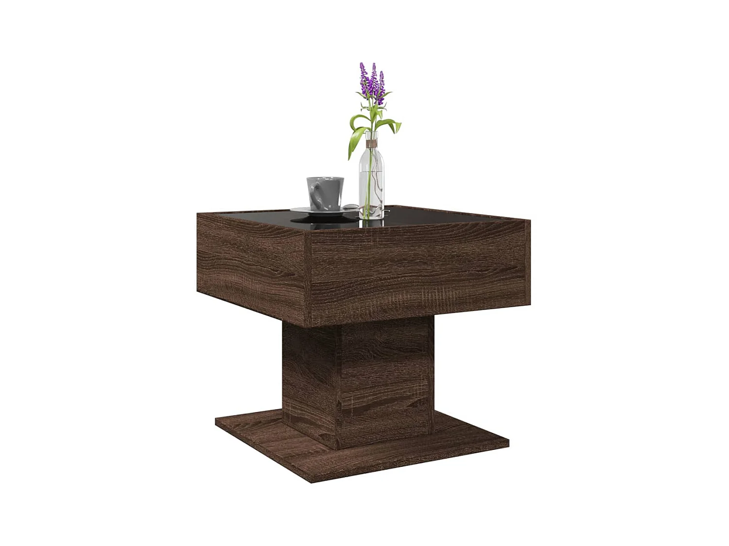 Mesa de centro-Mesa auxiliar madera contrachapada negro 102x50x40 cm SHL2025