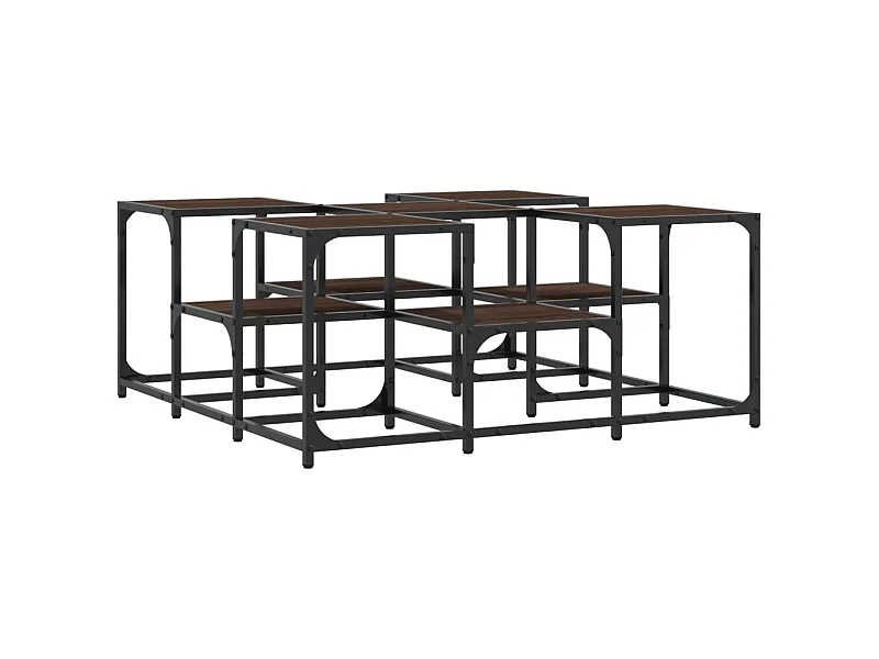 Table basse salon-Table d'appoint chêne marron 91x91x40 cm bois d'ingénierie SHL62142