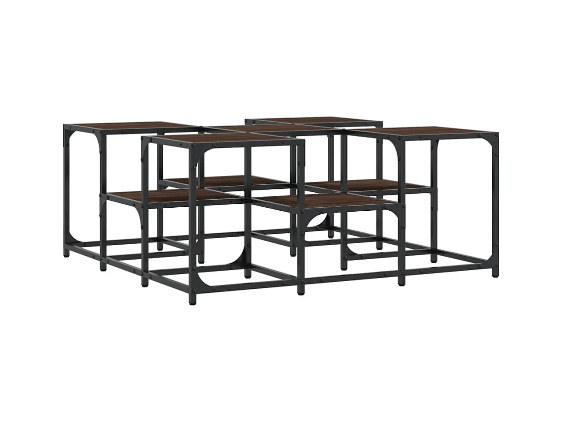 Table basse salon-Table d'appoint chêne marron 91x91x40 cm bois d'ingénierie SHL62142