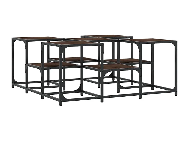 Mesa de centro | Mesa de apoio 91x91x40 cm derivados madeira carvalho castanho