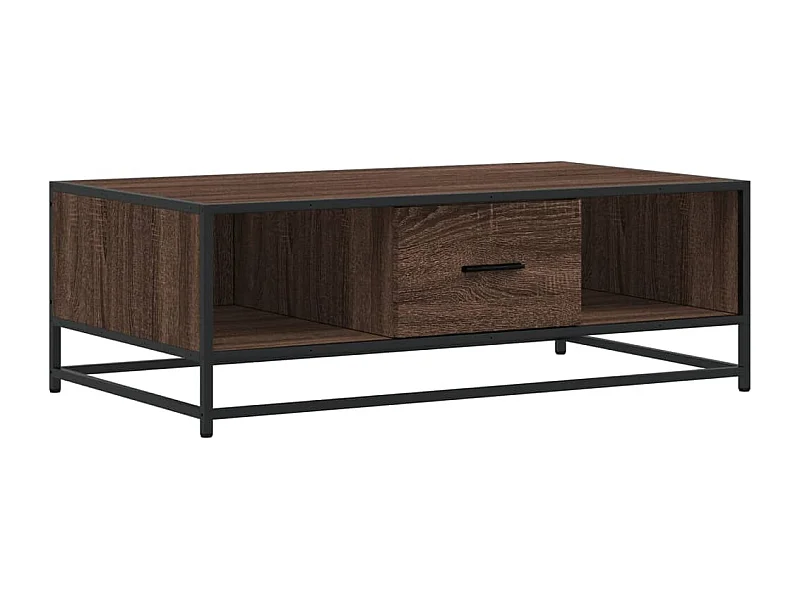 Table basse salon-Table d'appoint chêne marron 100x57x35cm bois d'ingénierie et métal SHL90344