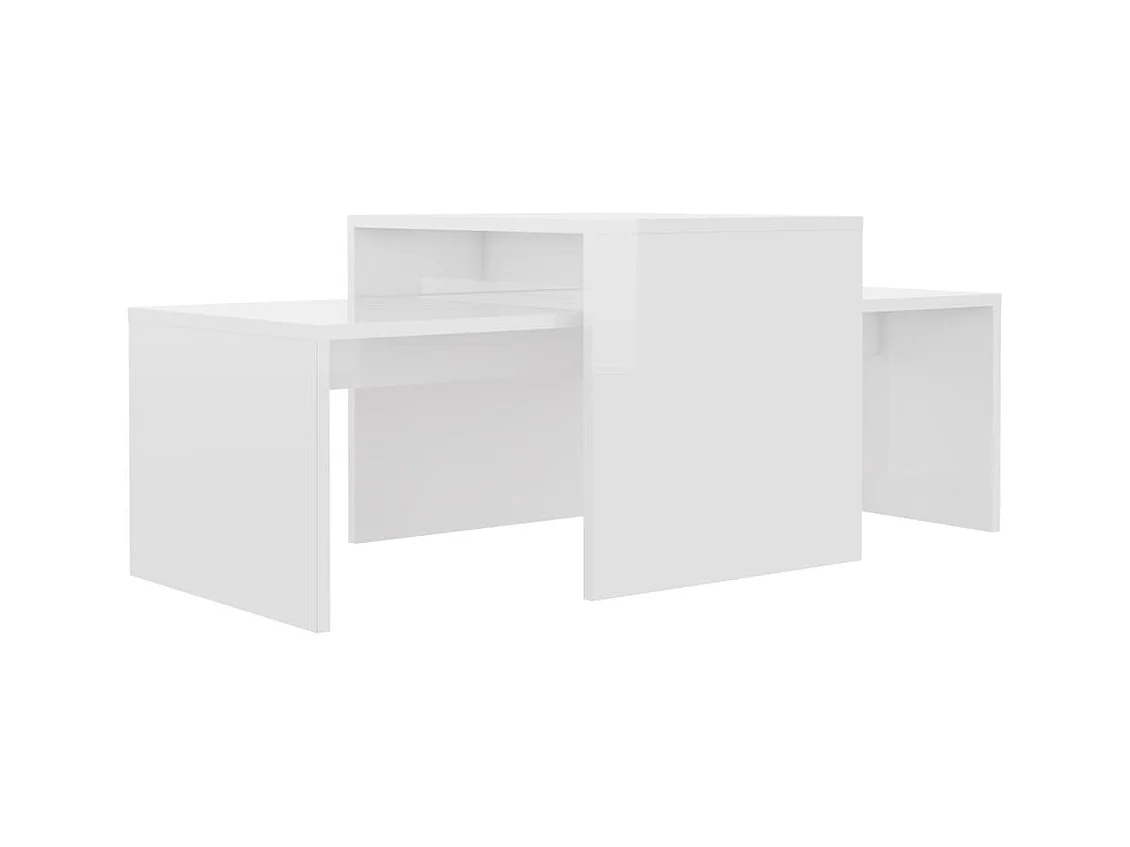 Ensemble de table basse Blanc brillant Bois d’ingénierie SHL19665
