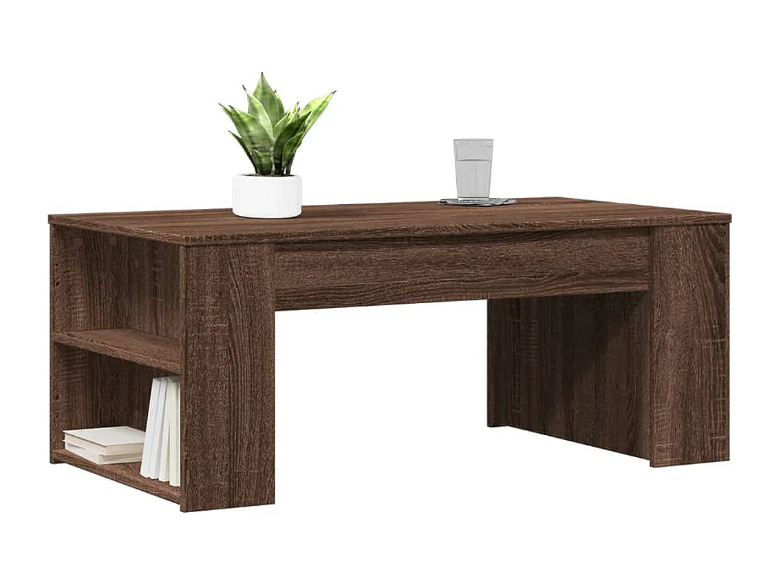 Couchtisch-Wohnzimmertisch-Beistelltische Braun Eichen-Optik 102x55x42 cm Holzwerkstoff SHL1921