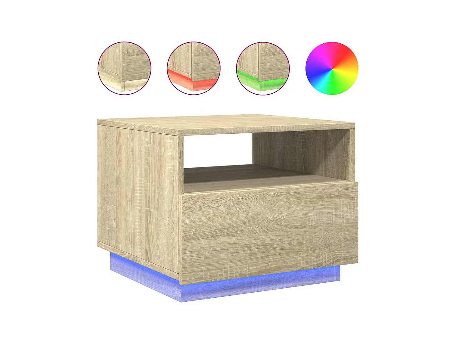 Mesa de centro-Mesa auxiliar de madera maciza de mango blanca 80x51x40 cm SHL4384