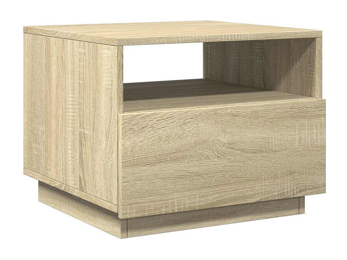Mesa de centro-Mesa auxiliar de madera maciza de mango blanca 80x51x40 cm SHL4384