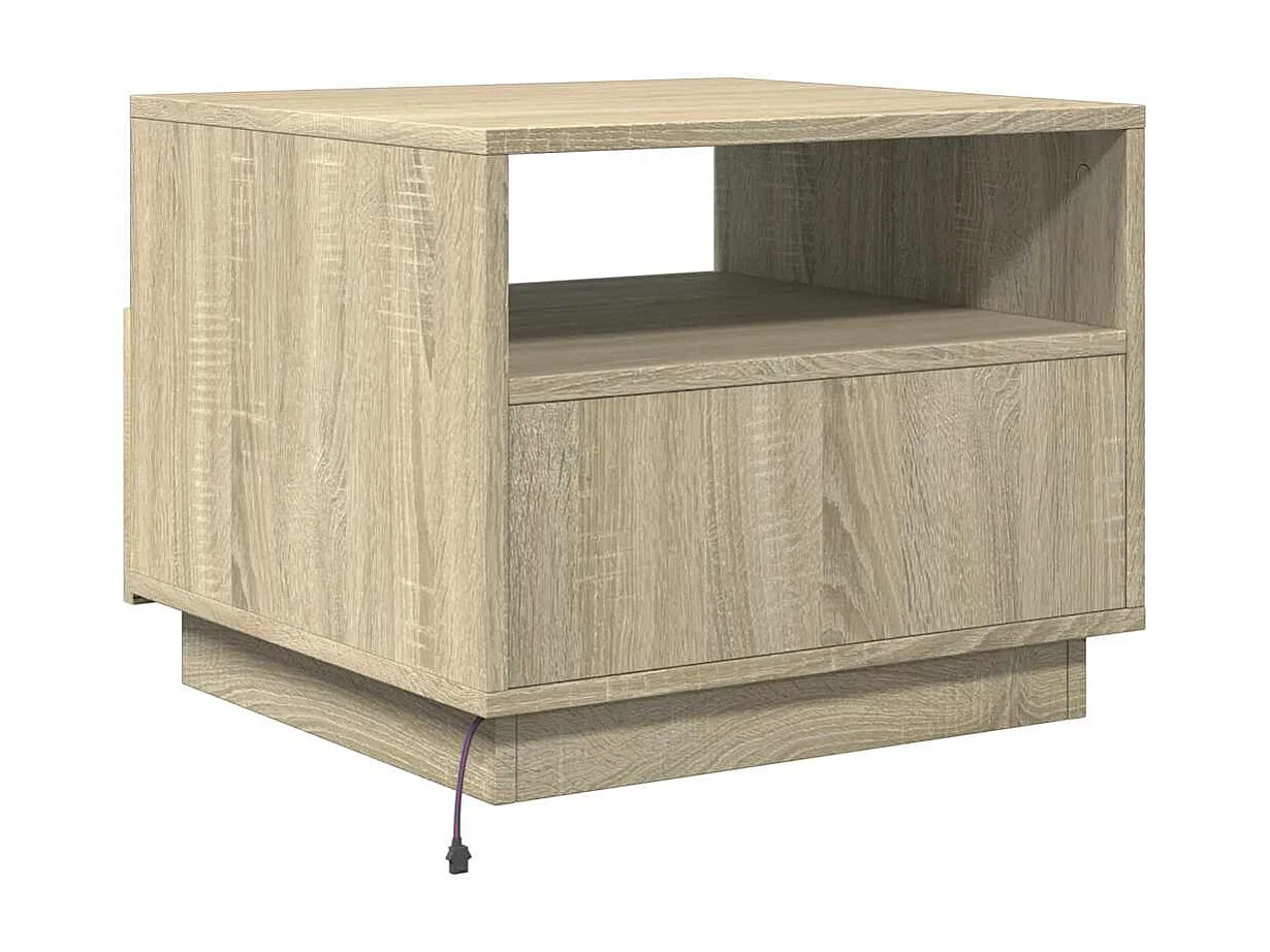 Mesa de centro-Mesa auxiliar de madera maciza de mango blanca 80x51x40 cm SHL4384