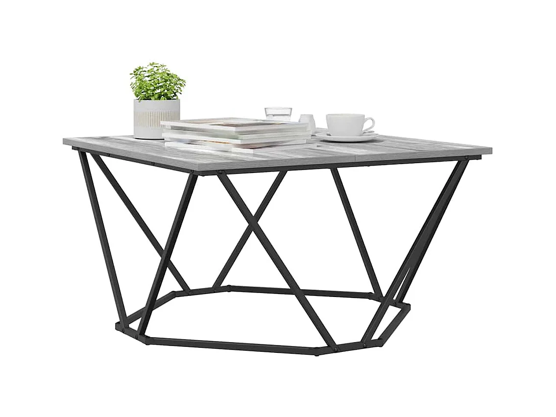 Mesa de centro | Mesa Lateral Nido | Mesa auxiliar 3 piezas Roble negro 53x53x40 cm SHL630189