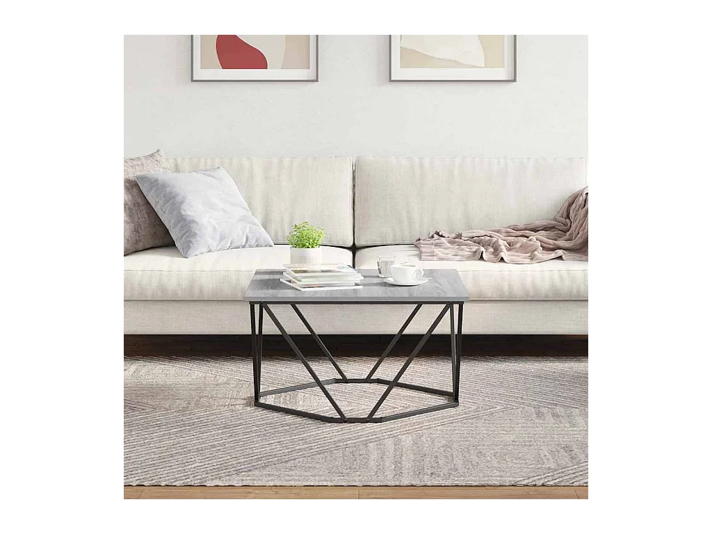 Mesa de centro | Mesa Lateral Nido | Mesa auxiliar 3 piezas Roble negro 53x53x40 cm SHL630189