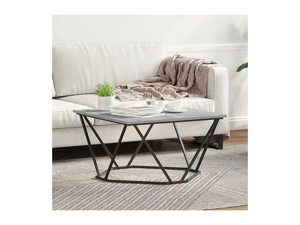 Mesa de centro | Mesa Lateral Nido | Mesa auxiliar 3 piezas Roble negro 53x53x40 cm SHL630189